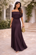 VESTIDO ESCOTE RECTO ESTILO EUROPEO