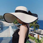 sombreros de sol a la moda, planos, con lazo y protección UV