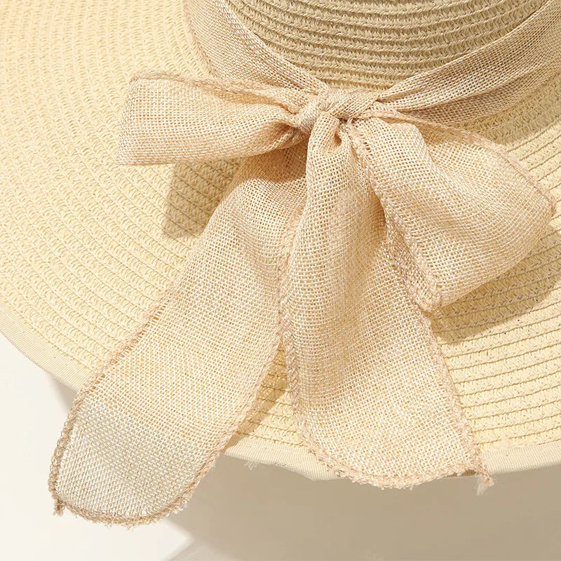 sombreros de sol a la moda, planos, con lazo y protección UV