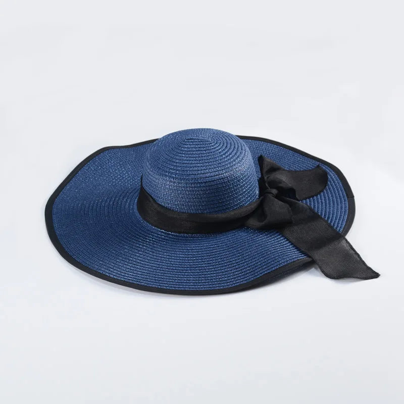 sombreros de sol a la moda, planos, con lazo y protección UV