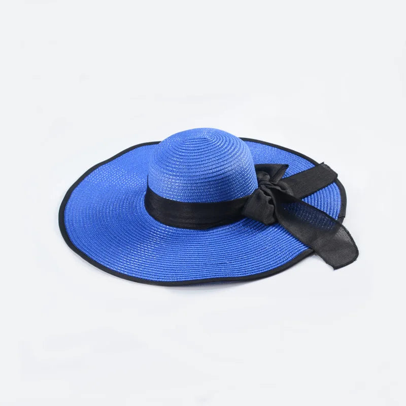 sombreros de sol a la moda, planos, con lazo y protección UV