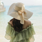 sombreros de sol a la moda, planos, con lazo y protección UV