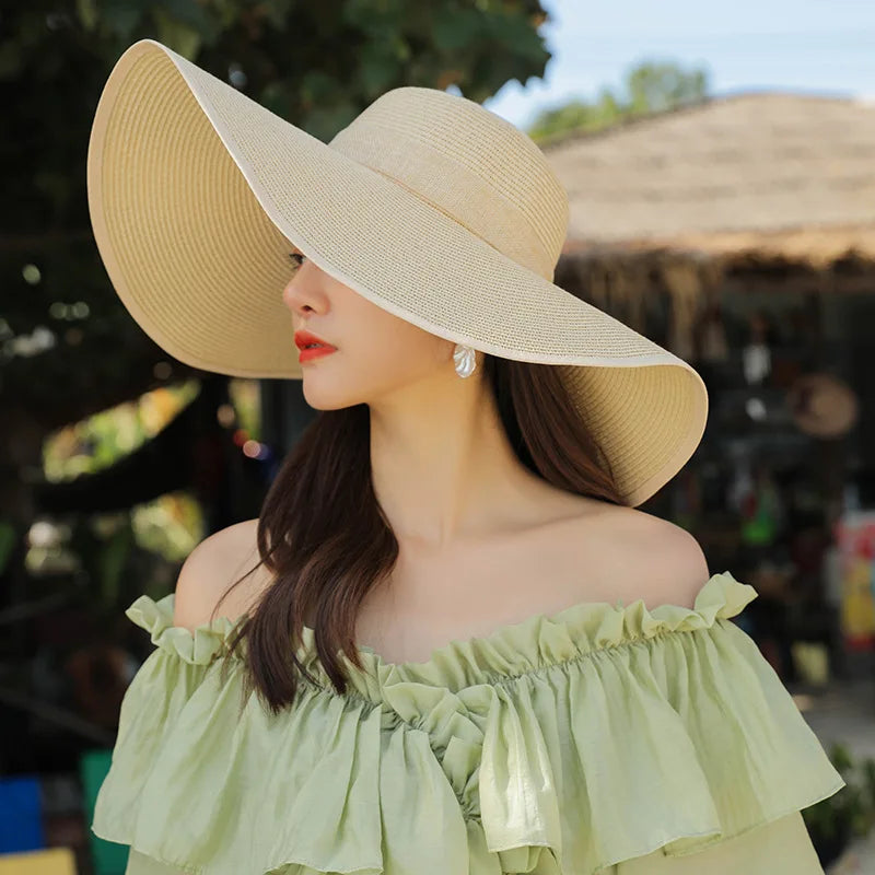 sombreros de sol a la moda, planos, con lazo y protección UV