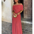 VESTIDO ESCOTE RECTO ESTILO EUROPEO