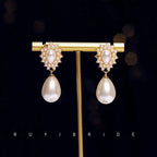 Elegante collar vintage con colgante de perlas y aretes para mujer, gargantilla clásica y exquisita, joyería