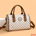Bolso de piel sintética estilo de lujo con el logo "M" dorado para mujer, ideal para el trabajo, viajes, fiestas y regalos.