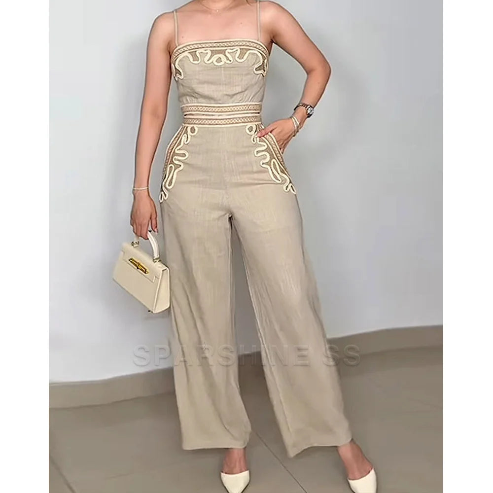 Hermoso Conjunto de pantalones de pierna ancha de encaje mas top corto de encaje