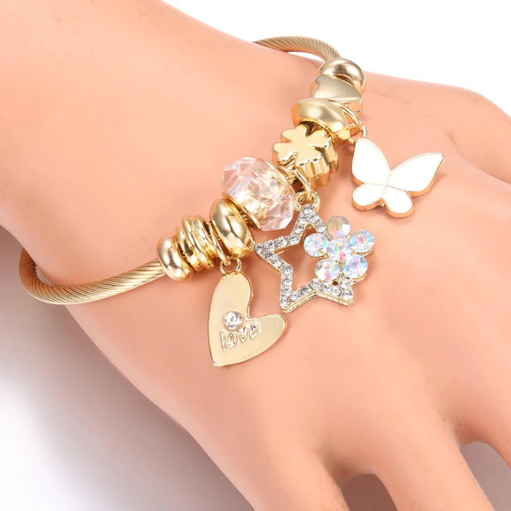 LV.GLAM® PULSERA CON COLGANTE DE FLORES DE DIAMANTE
