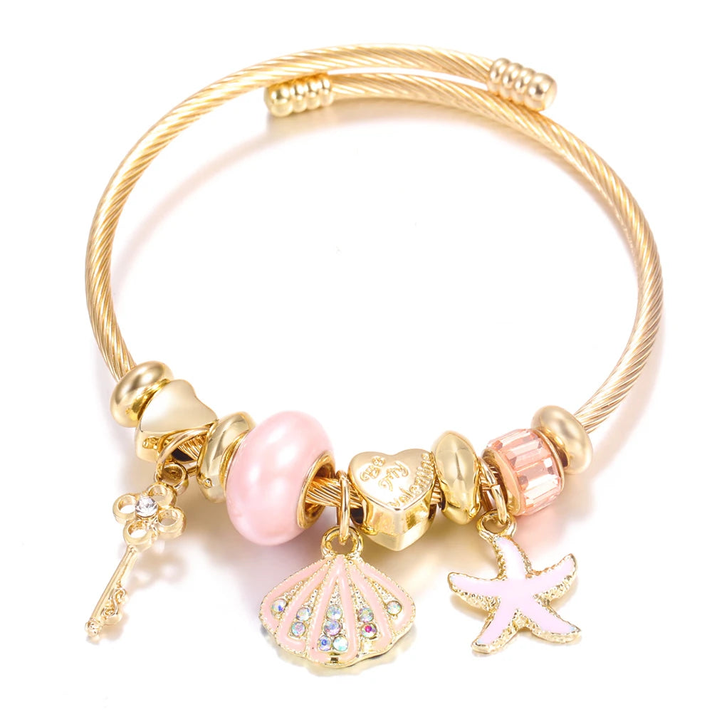 LV.GLAM® PULSERA CON COLGANTE DE FLORES DE DIAMANTE