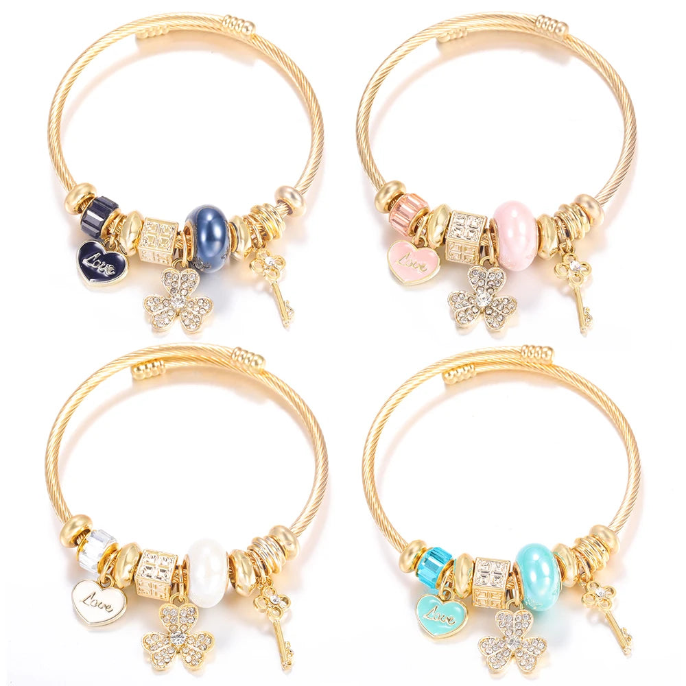 LV.GLAM® PULSERA CON COLGANTE DE FLORES DE DIAMANTE